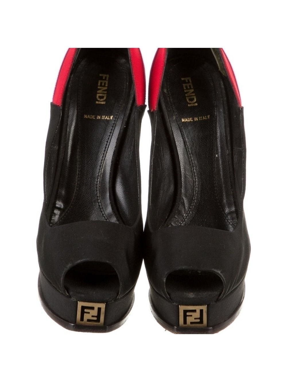 FENDI Tricolor Colorblock Canvas Pumps